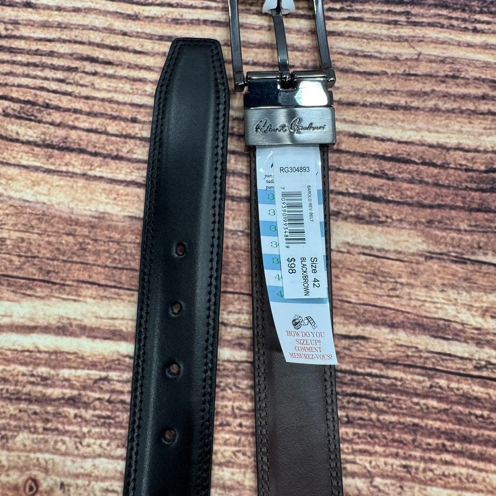 NWT Robert Graham Barolo Reversible Belt Size 42‎ Black Brown RG304893 Mens $98